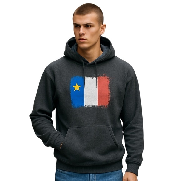 River Wear Other - Grey Hoodie with Acadian Flag Graphic XL